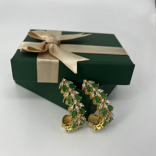 Green stone hoops