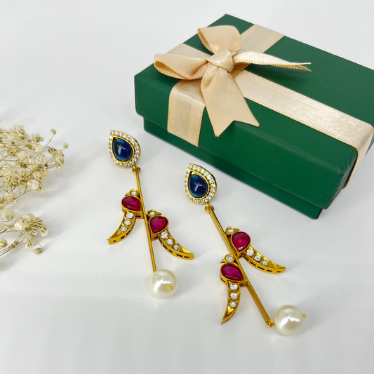 Bird drop polki earring