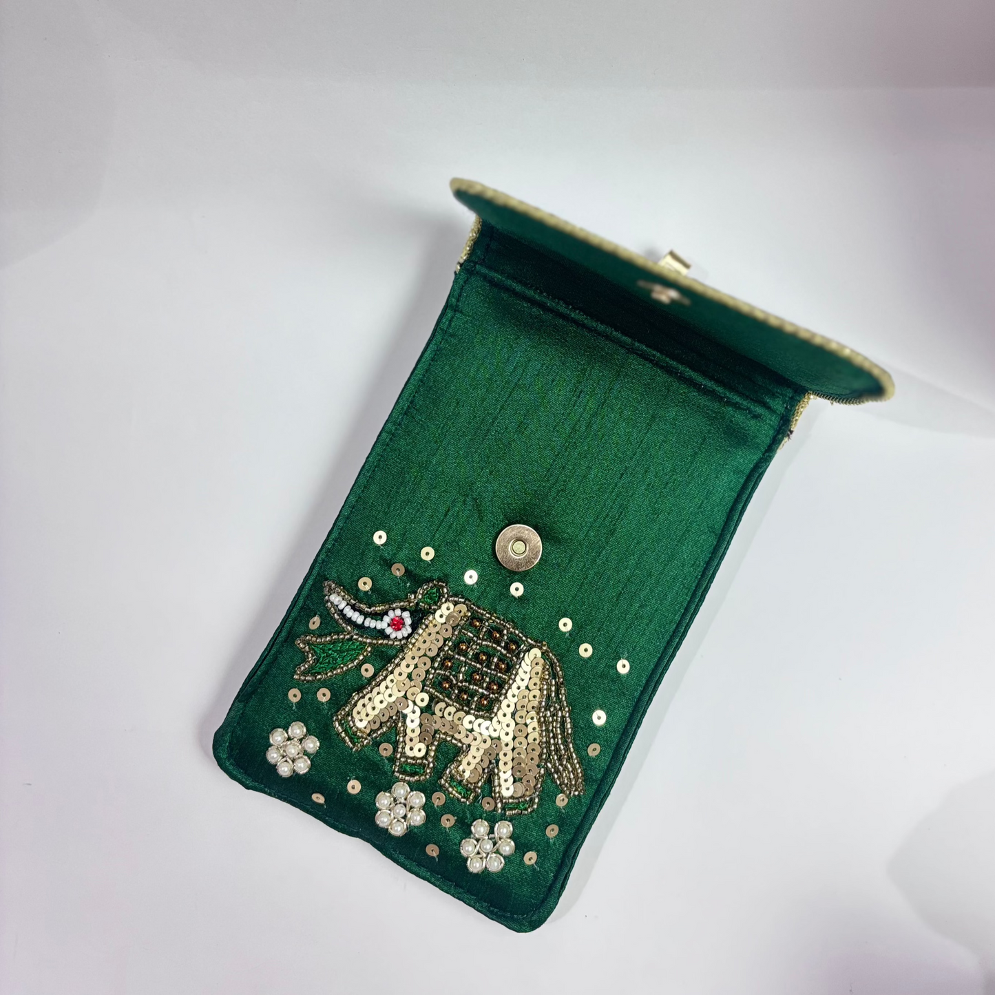 Elephant Motive Mobile Sling - Hand Embroidered