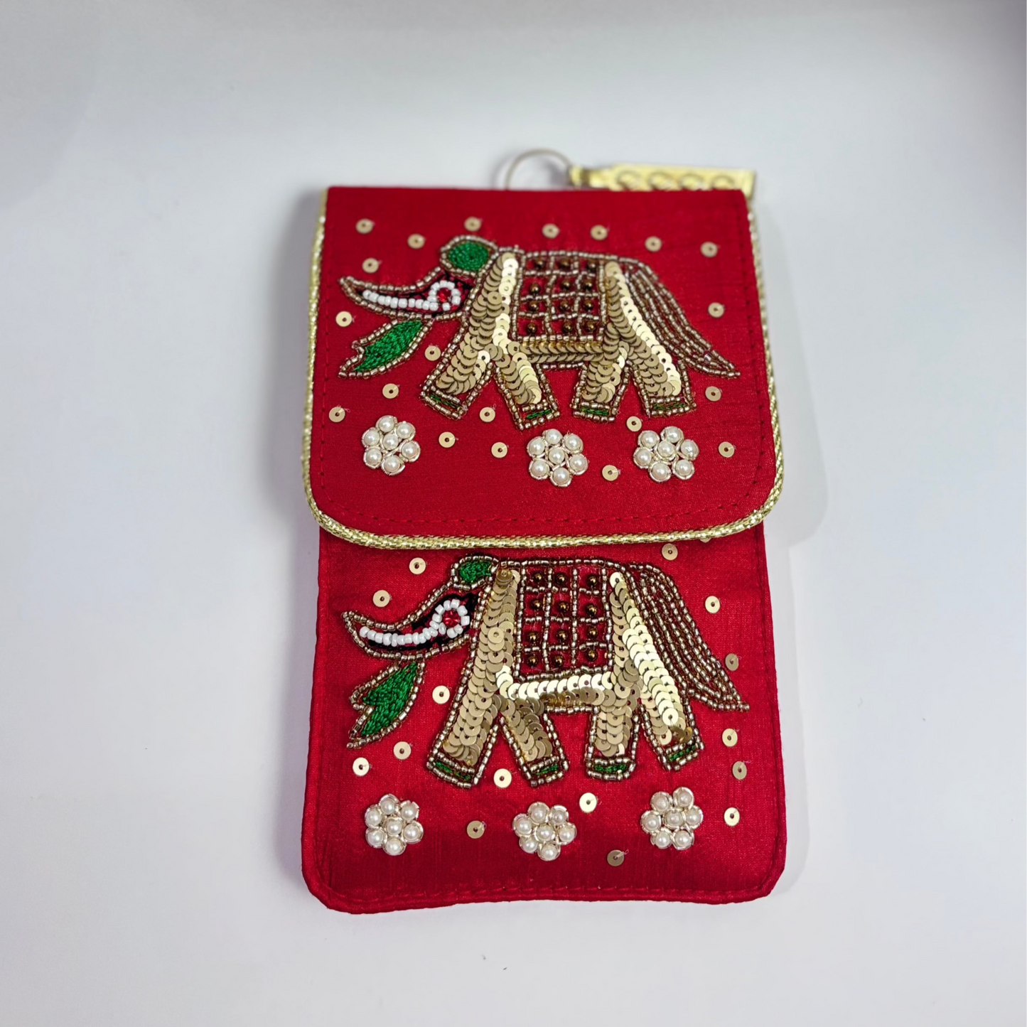 Elephant Motive Mobile Sling - Hand Embroidered
