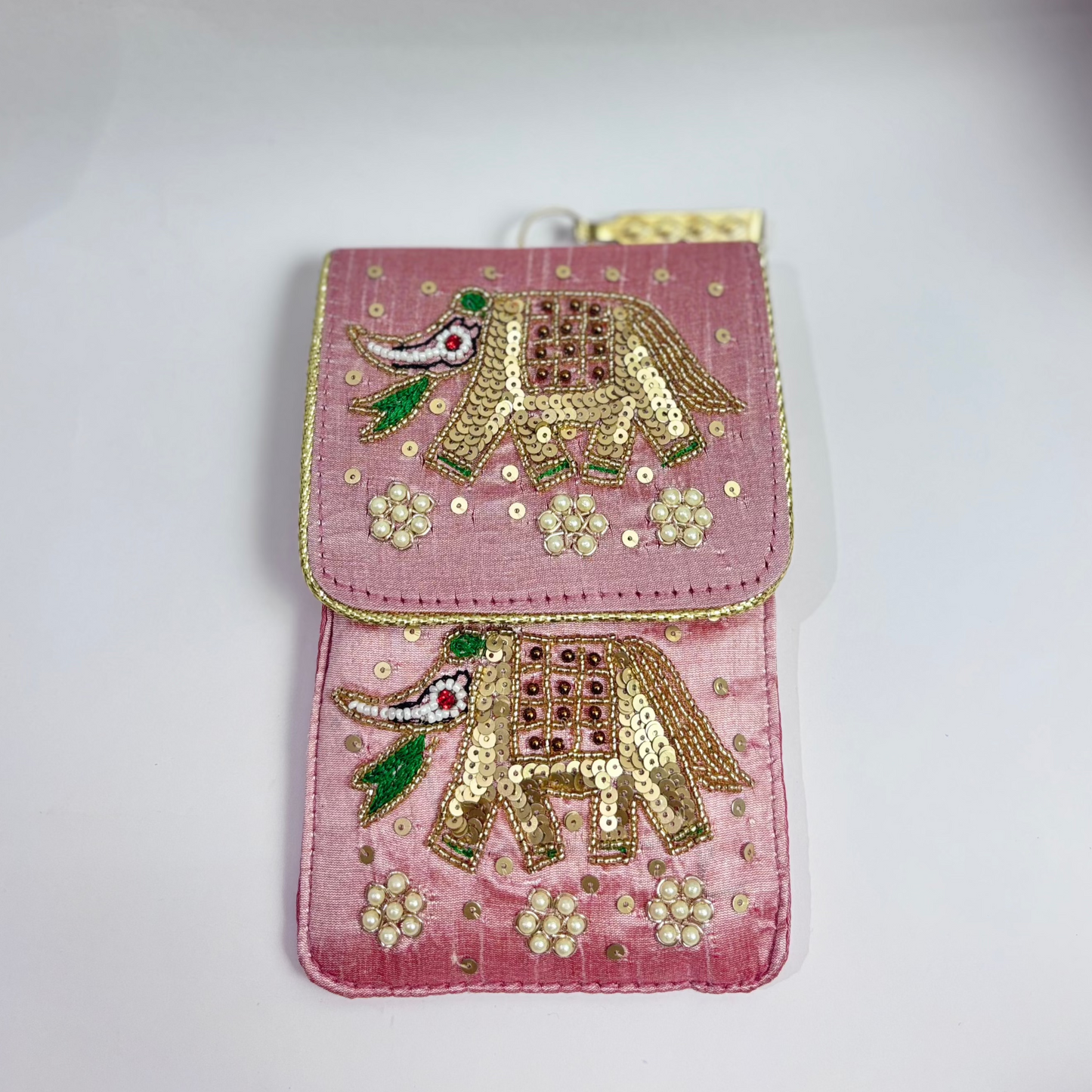 Elephant Motive Mobile Sling - Hand Embroidered