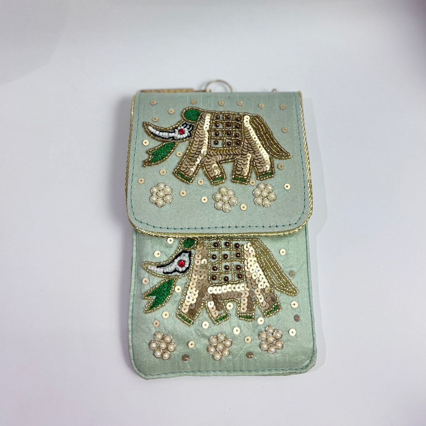 Elephant Motive Mobile Sling - Hand Embroidered
