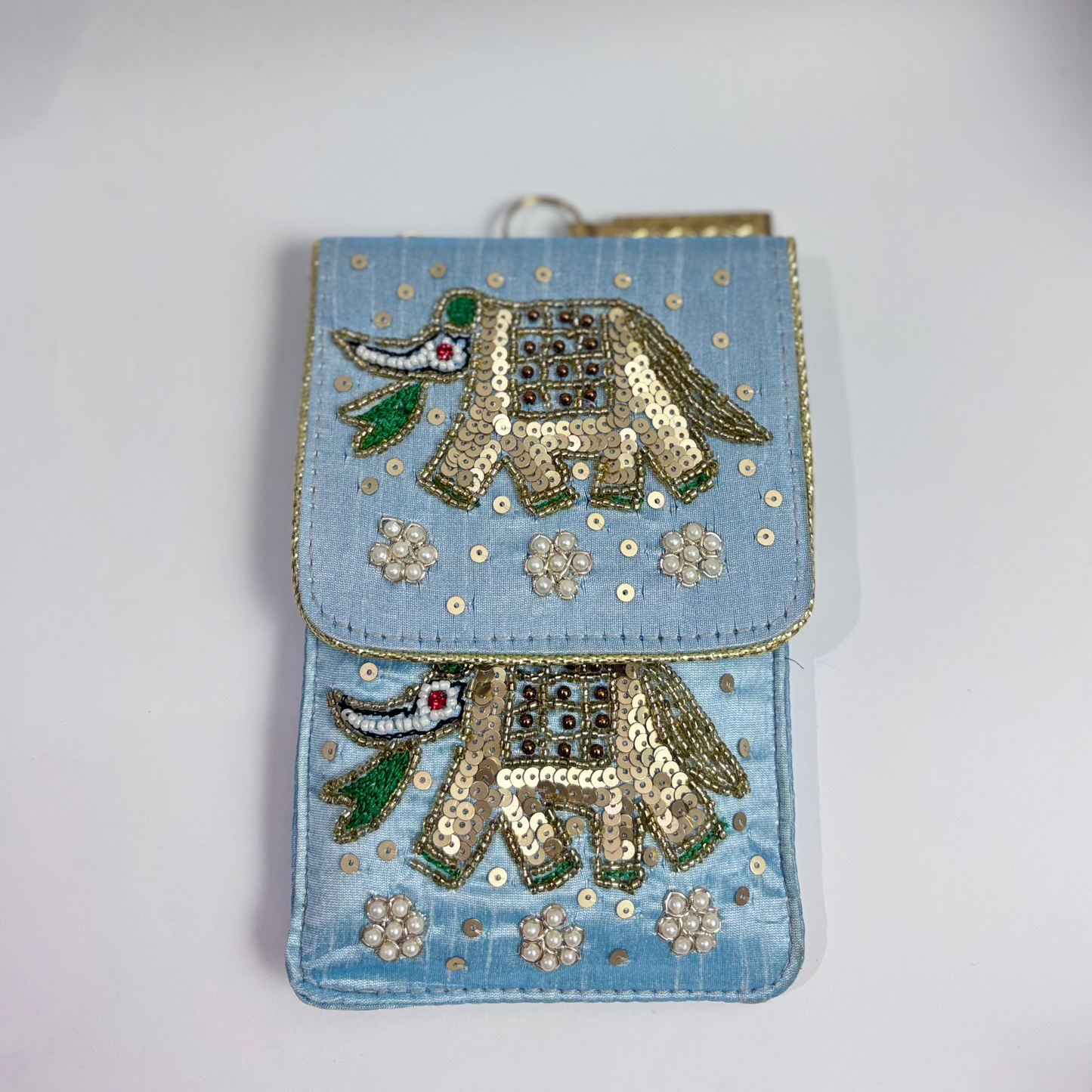 Elephant Motive Mobile Sling - Hand Embroidered