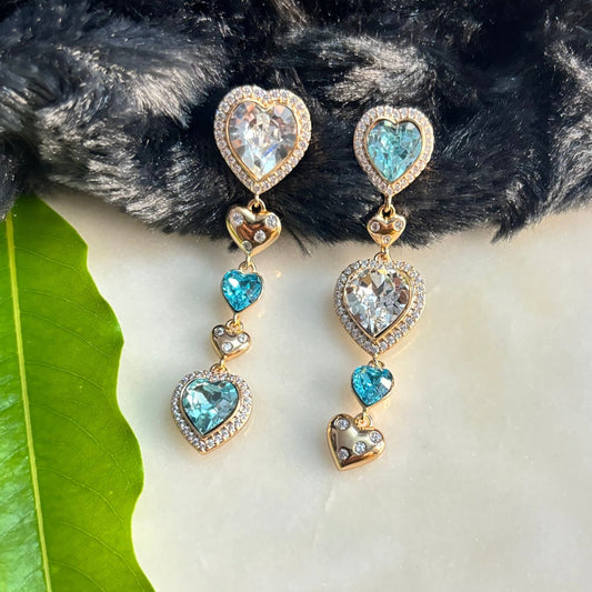 HEART SHAPED SWAROVSKI CRYSTAL DANGLER
