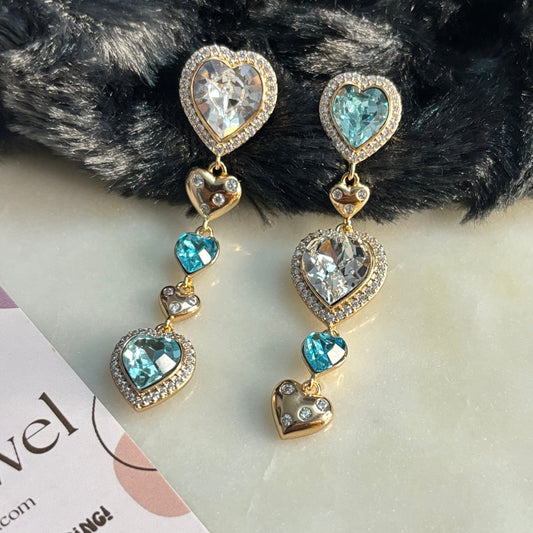 HEART SHAPED SWAROVSKI CRYSTAL DANGLER