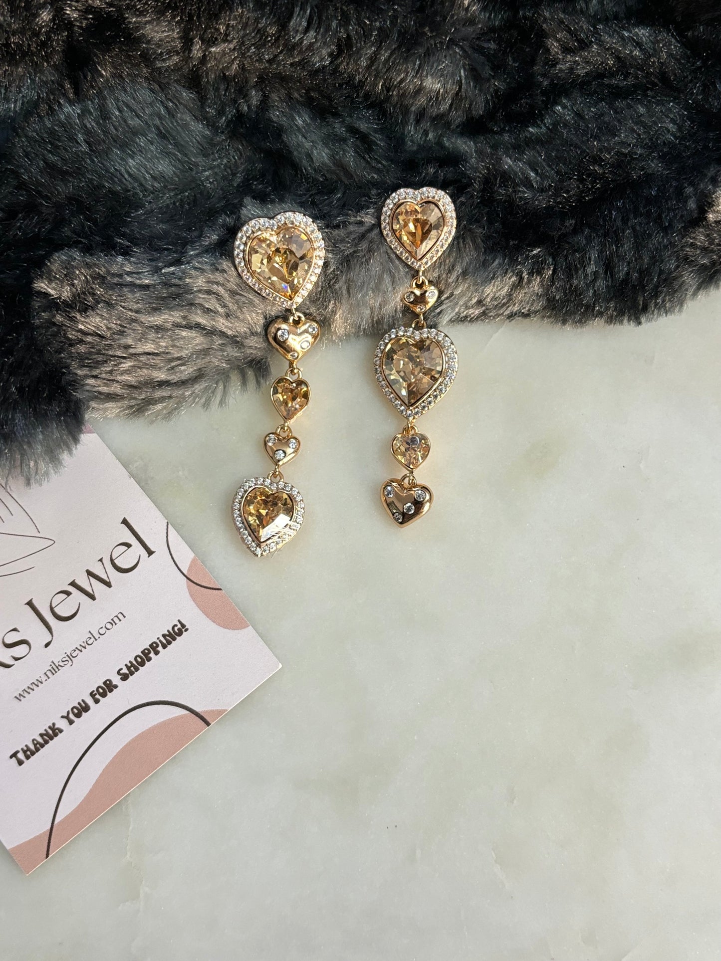 HEART SHAPED SWAROVSKI CRYSTAL DANGLER
