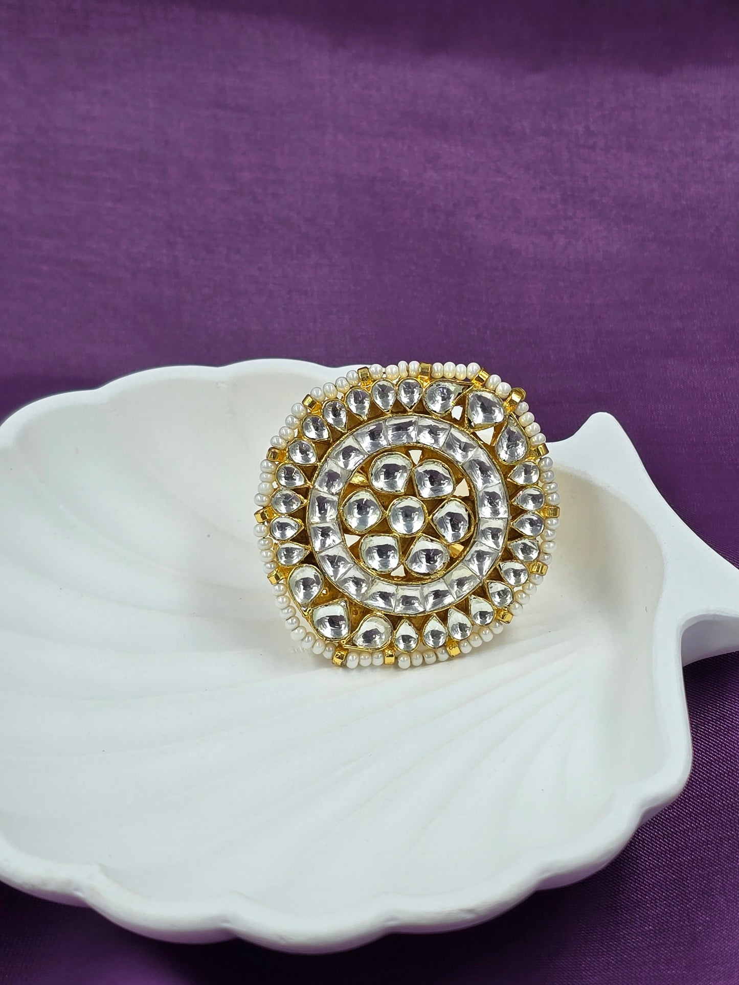 Statement Jadau Kundan Ring