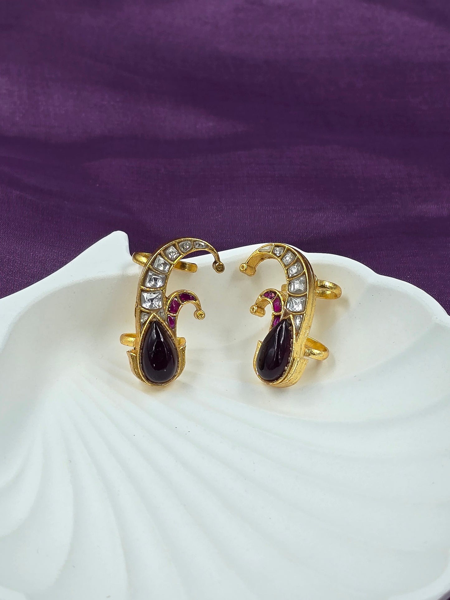 Gold-Plated Peacock Earcuff