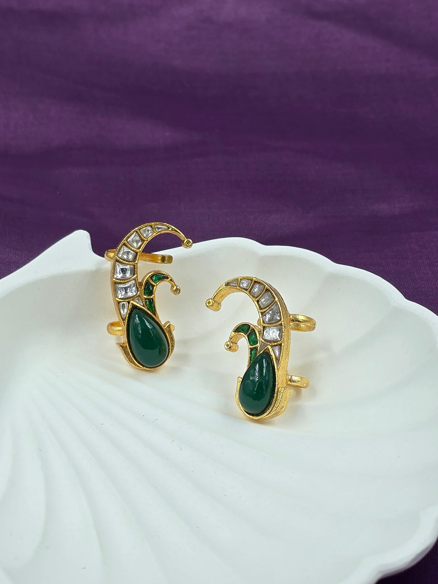 Gold-Plated Peacock Earcuff