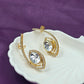 Gold-Toned Pave Crystal & Statement Eye-Shaped Ear Cuffs