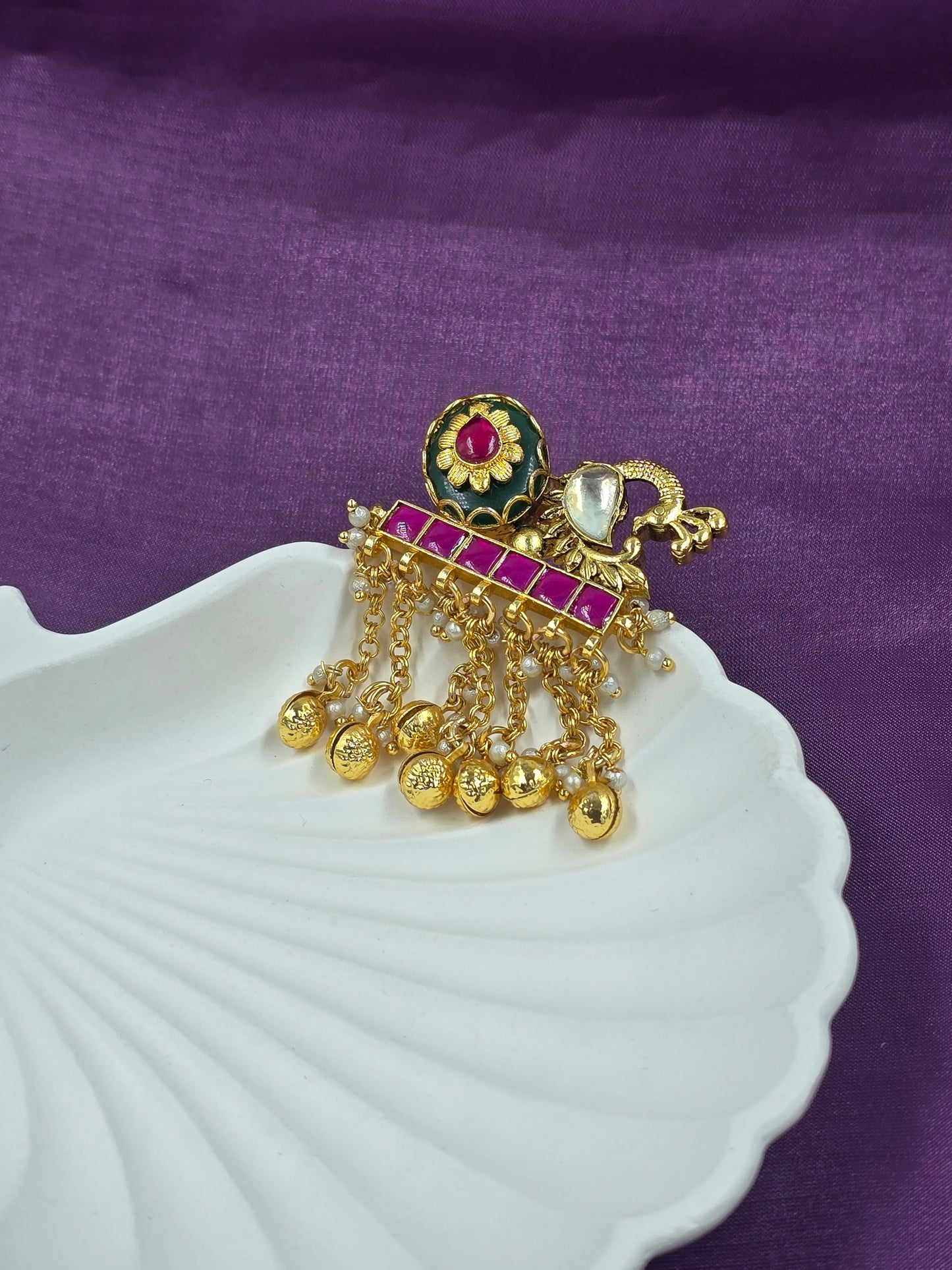 Peacock Motive Rajwadi Ring