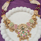 Antique Temple Necklace with Multicolour Stone Detailing