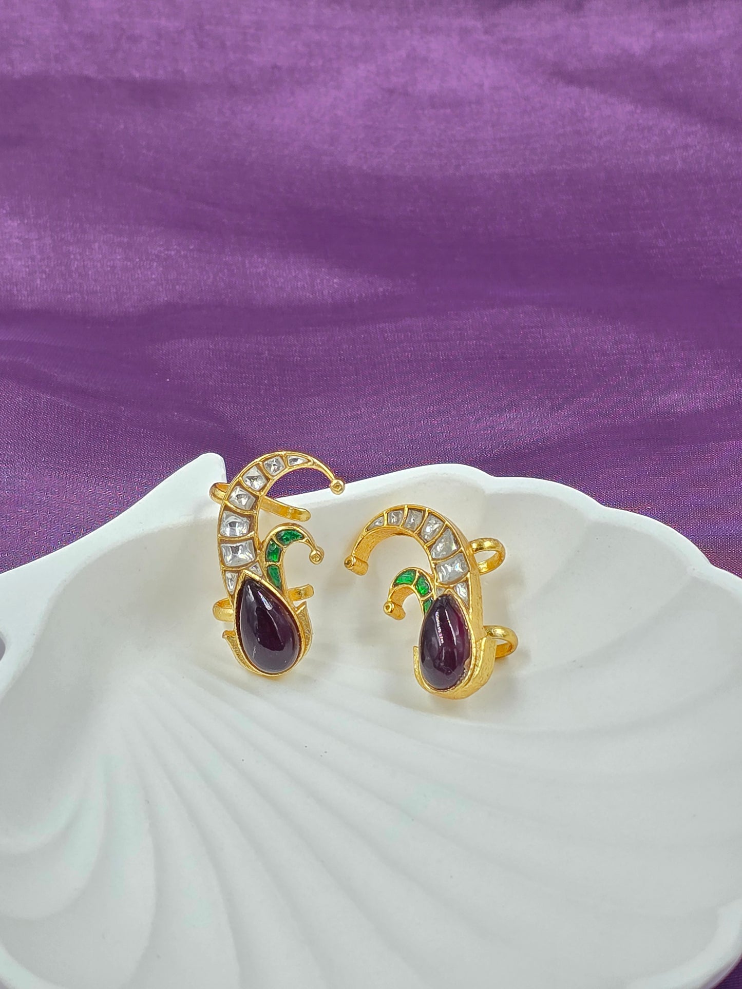 Gold-Plated Peacock Earcuff