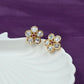 Gold-Plated Kundan Floral Stud Earrings