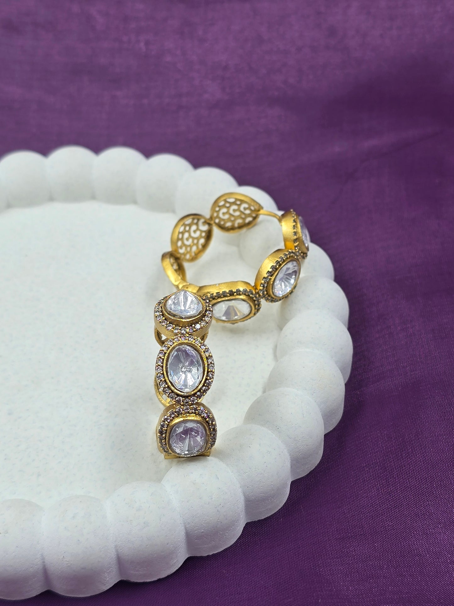 Matt Gold Kundan Ear Hoops