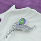 Leaf Pattern Brooch Silver toned